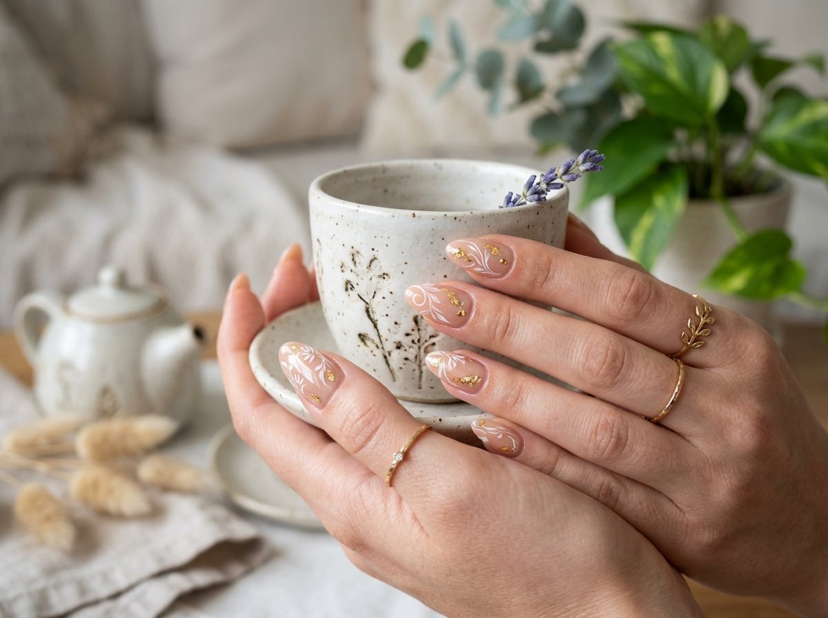 Artisan Gold Leaf Nail Art at Divine Spa Cumming